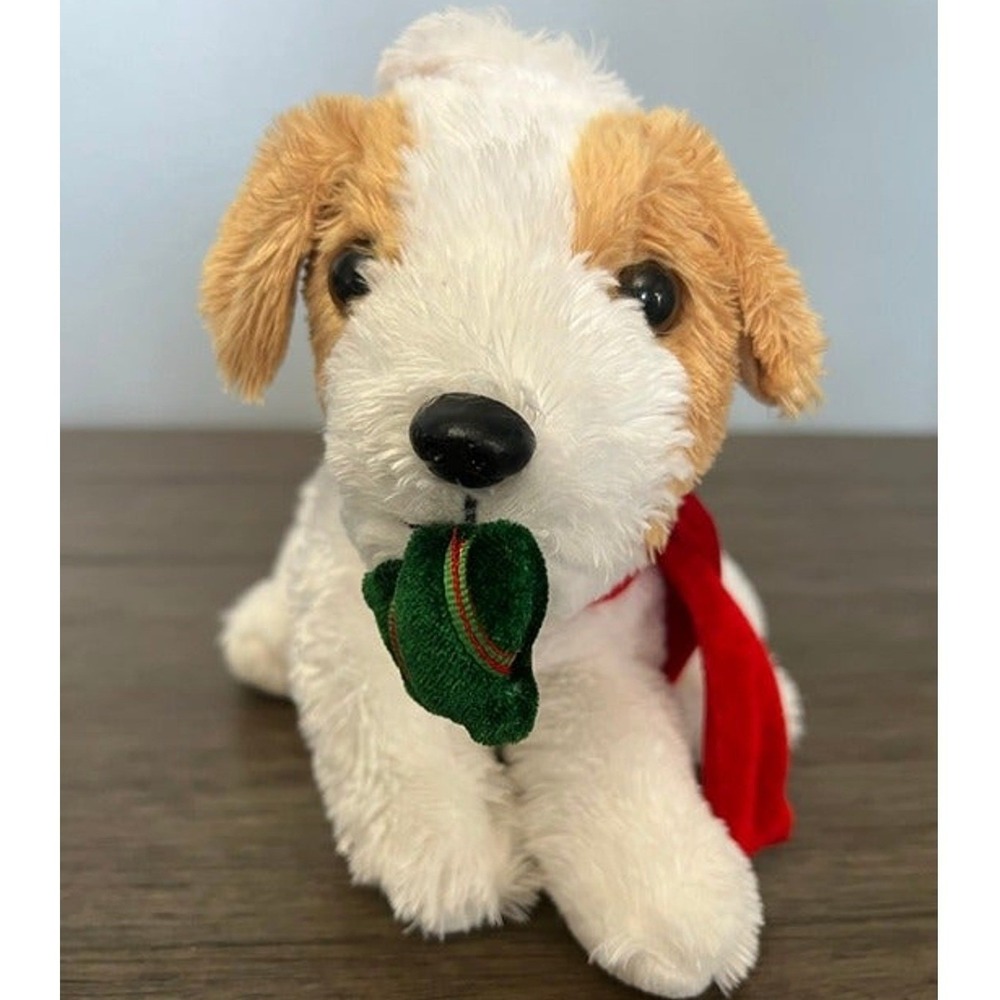 Wishpets Saint Bernard Puppy Plush Santa Hat Scarf Christmas Dog Trigger 2005